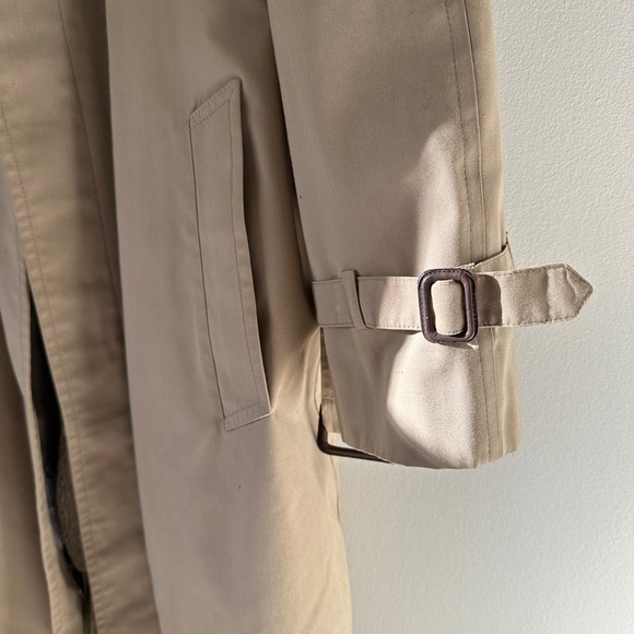 VTG 90s London Fog Unisex Trench Coat Zip In Thermal Liner 40Reg Streetwear Tan - Picture 13 of 14